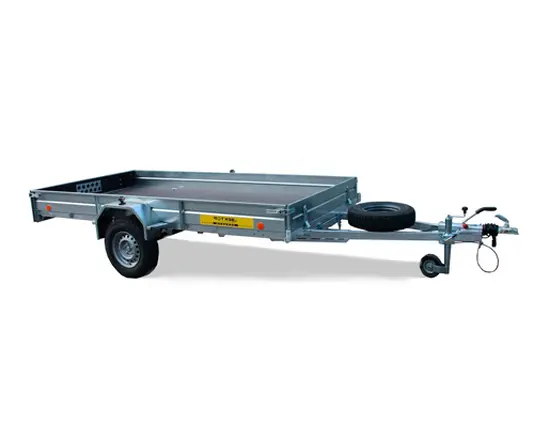 Одноосные прицепы с тормозом 750 - 3500 кг.