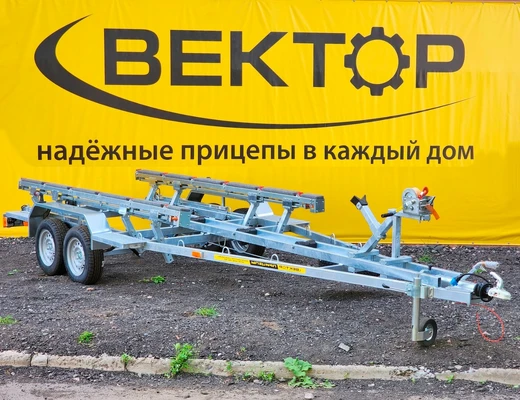 Двухосный прицеп для водной техники с тормозом ЛАВ 81017 с ложементом