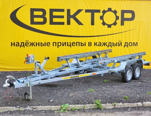 Двухосный прицеп для водной техники с тормозом ЛАВ 81017 с ложементом