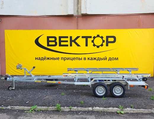 Двухосный прицеп для водной техники с тормозом ЛАВ 81017 с ложементом