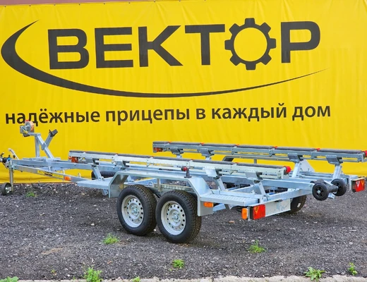 Двухосный прицеп для водной техники с тормозом ЛАВ 81017 с ложементом