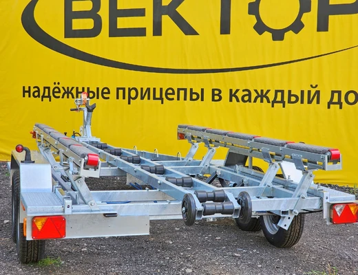 Двухосный прицеп для водной техники с тормозом ЛАВ 81017 с ложементом